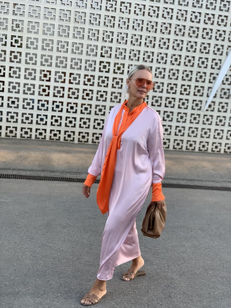 Dress | Pussy bow rose / orange