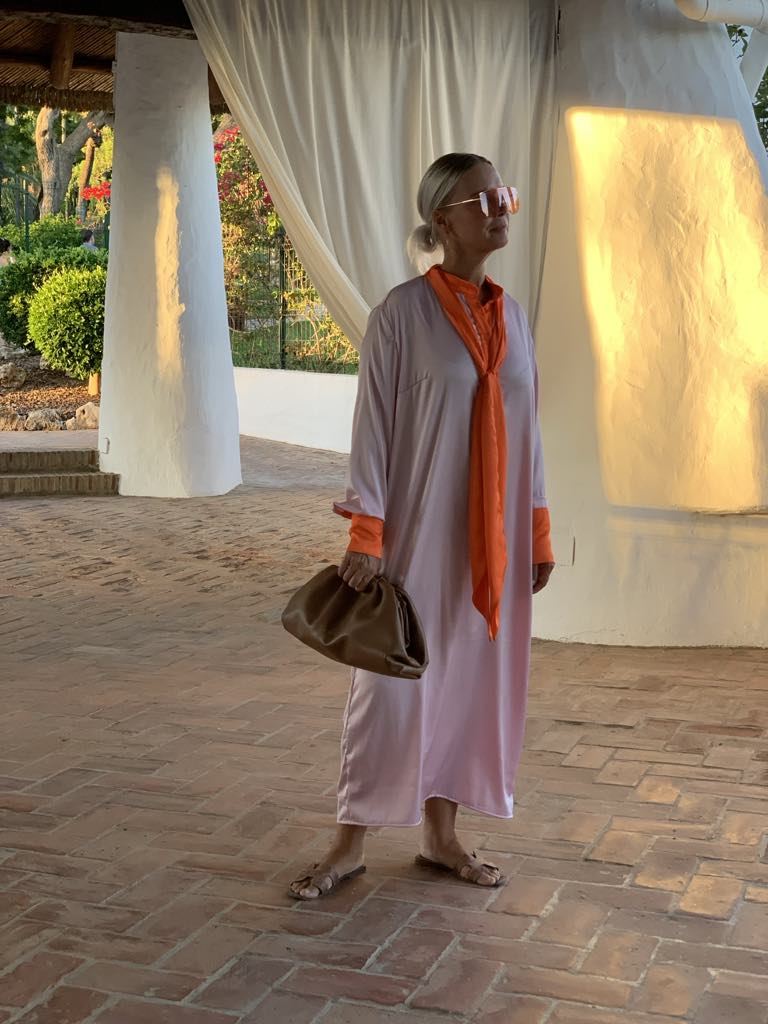 Dress | Pussy bow rose / orange