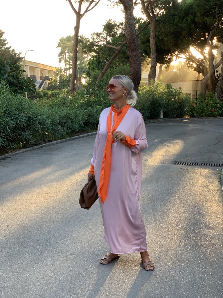 Dress | Pussy bow rose / orange