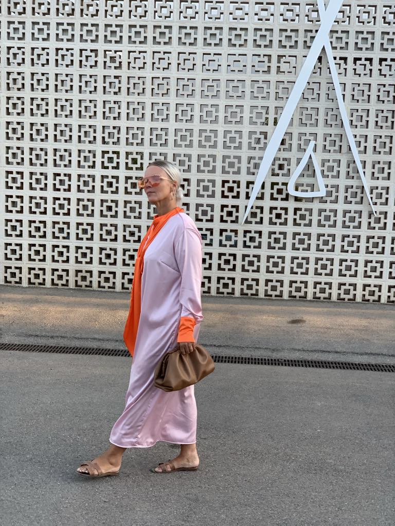 Dress | Pussy bow rose / orange