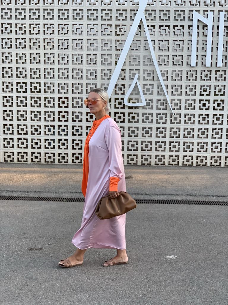Dress | Pussy bow rose / orange