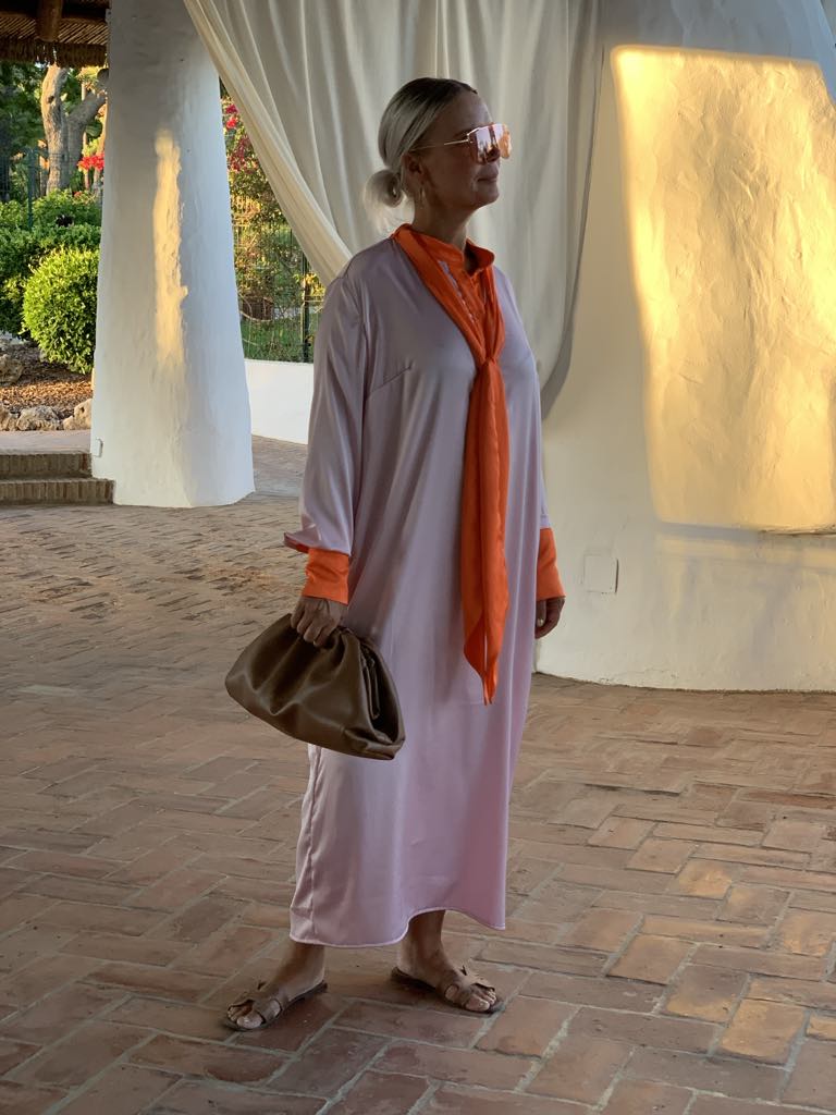 Dress | Pussy bow rose / orange