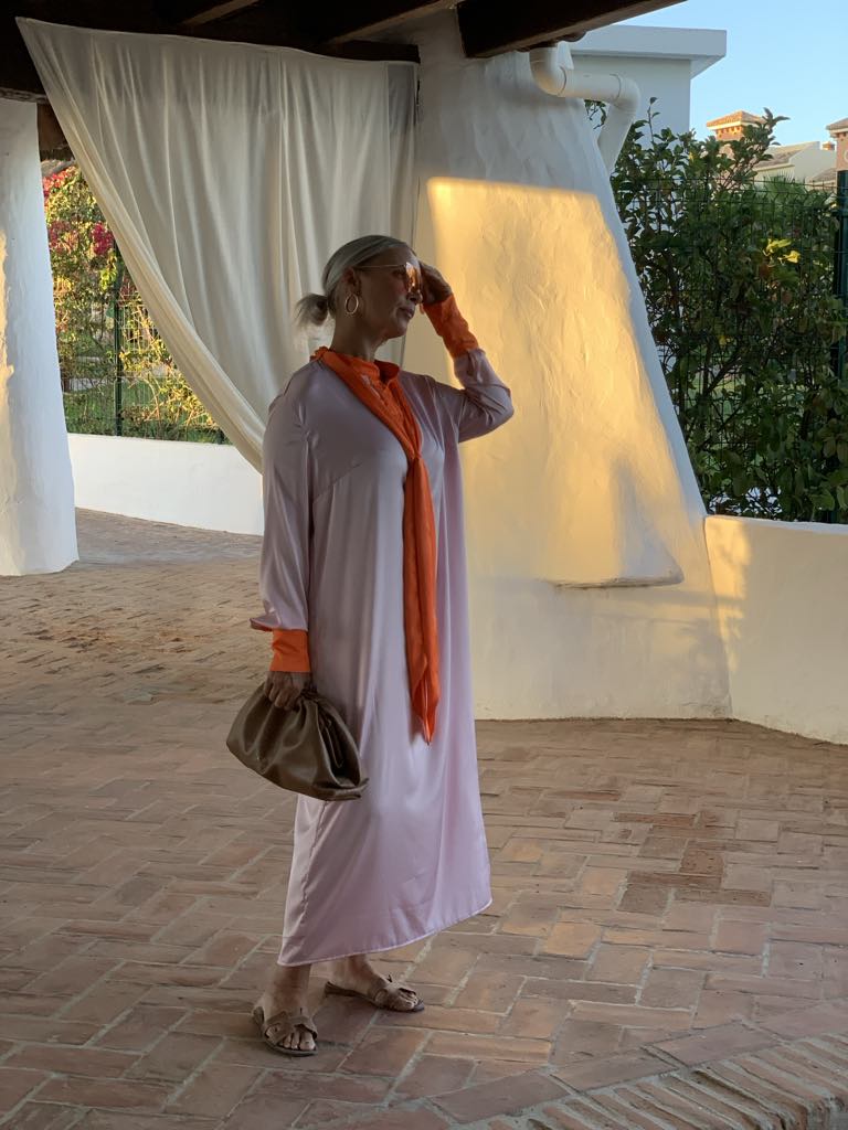 Dress | Pussy bow rose / orange
