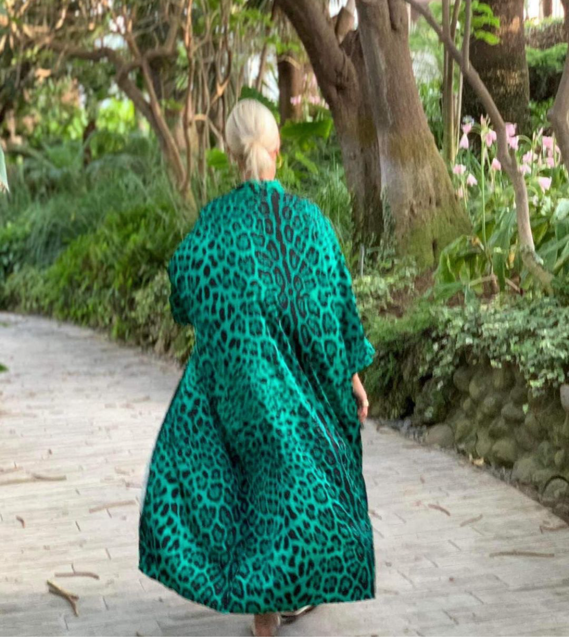 Abaya | Green Leopard print