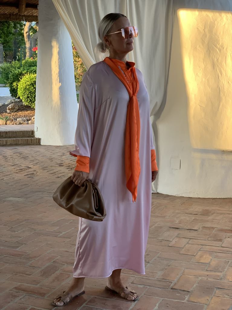 Dress | Pussy bow rose / orange
