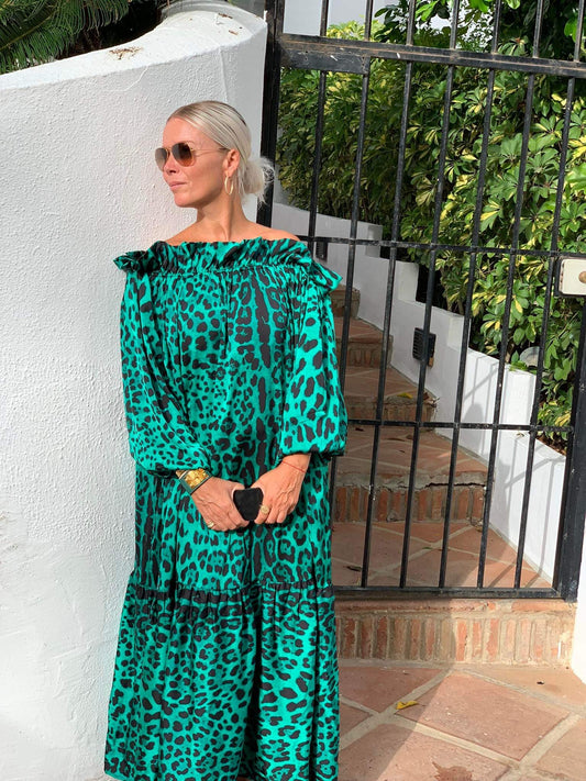 Dress | Manon green leopard