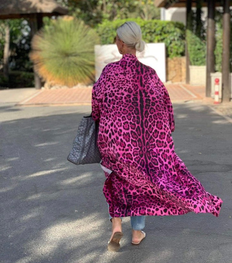 Leopard print Abaya | Pink