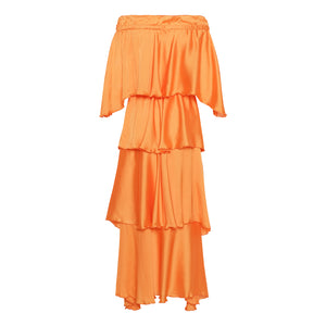 Ruffle dress | Orange