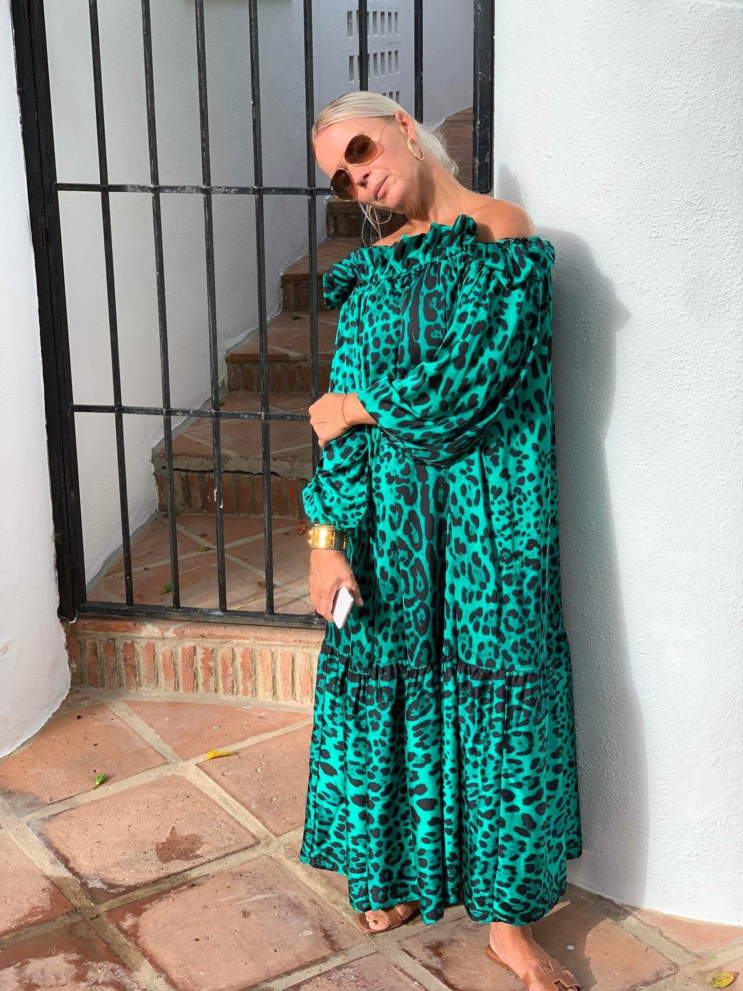 Dress | Manon green leopard
