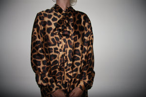 Leopard Print Pussy Bow Dress